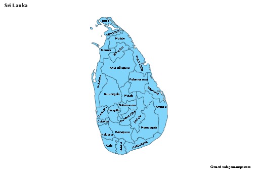 Mapas de muestra para Sri Lanka (azul)