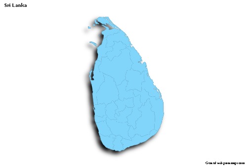 Mapas de muestra para Sri Lanka (azul,contorno,sombrío)