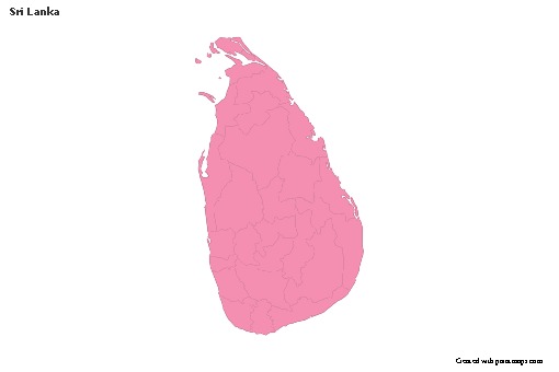 Mapas de muestra para Sri Lanka (rosa,contorno)