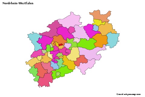 Nordrhein-Westfalen için Örnek Haritalar (renkli)