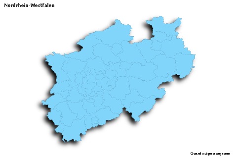 Nordrhein-Westfalen için Örnek Haritalar (mavi,anahat,gölgeli)
