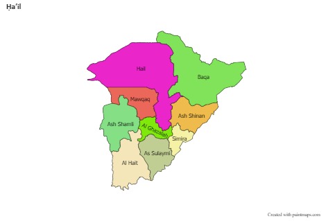 Sample Maps for Ḥaʼil (colored)