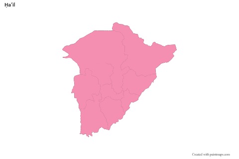 Sample Maps for Ḥaʼil (pink,outline)