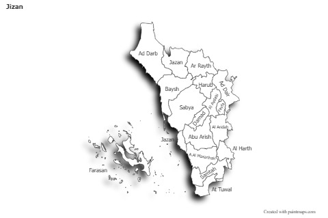 Sample Maps for Jizan (black-white,shadowy)