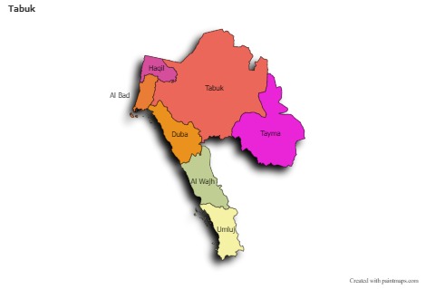 Sample Maps for Tabuk (colored,shadowy)