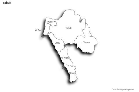 Sample Maps for Tabuk (black-white,shadowy)