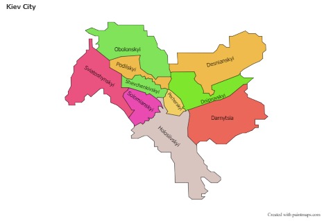 Kiev City için Örnek Haritalar (renkli)