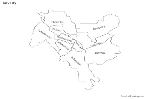 Kiev City için Örnek Haritalar (siyah-beyaz)