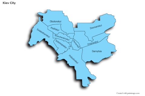 Kiev City için Örnek Haritalar (mavi,gölgeli)