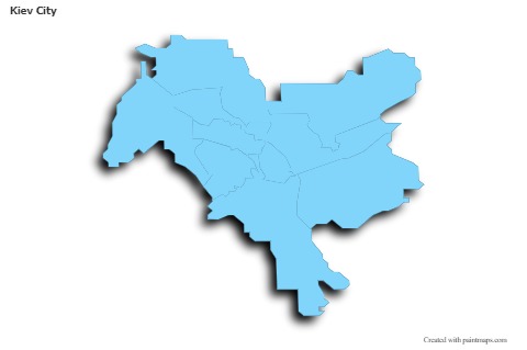Kiev City için Örnek Haritalar (mavi,anahat,gölgeli)
