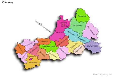Sample Maps for Cherkasy (colored,shadowy)
