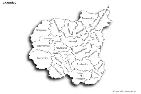 Contoh Peta untuk Chernihiv (hitam-putih,bayangan)