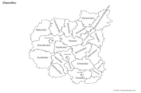 Contoh Peta untuk Chernihiv (hitam-putih)