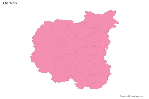 Contoh Peta untuk Chernihiv (merah jambu,garis besar)