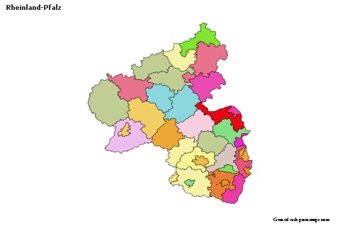 Rheinland-Pfalz için Örnek Haritalar (renkli)