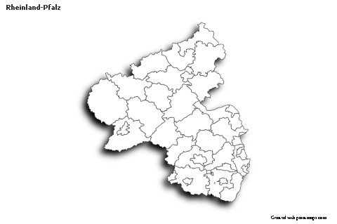 Rheinland-Pfalz için Örnek Haritalar (siyah-beyaz,gölgeli)