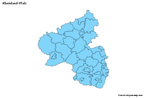 Rheinland-Pfalz için Örnek Haritalar (mavi)