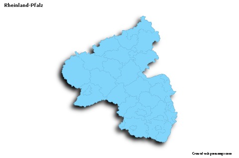 Rheinland-Pfalz için Örnek Haritalar (mavi,anahat,gölgeli)