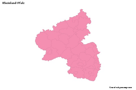 Rheinland-Pfalz için Örnek Haritalar (pembe,anahat)