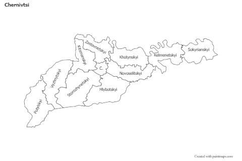 Contoh Peta untuk Chernivtsi (hitam-putih)