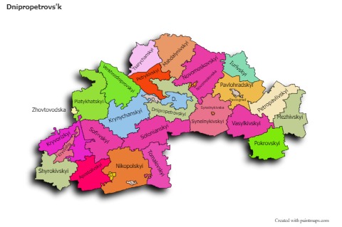 Sample Maps for Dnipropetrovs'k (colored,shadowy)