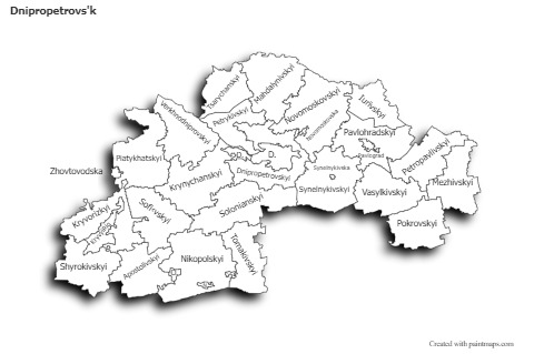 Sample Maps for Dnipropetrovs'k (black-white,shadowy)