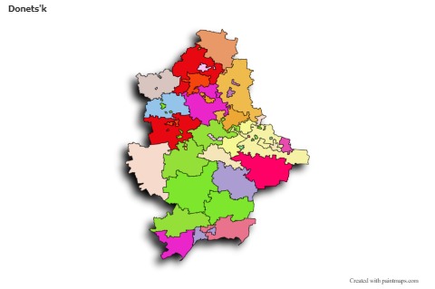 Sample Maps for Donets'k (colored,shadowy)