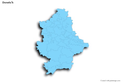 Sample Maps for Donets'k (blue,outline,shadowy)
