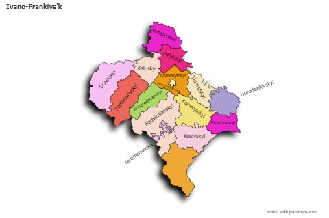 Mapas de muestra para Ivano-Frankivs'k (coloreado,sombrío)
