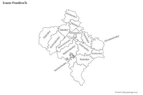 Mapas de muestra para Ivano-Frankivs'k (blanco-negro)