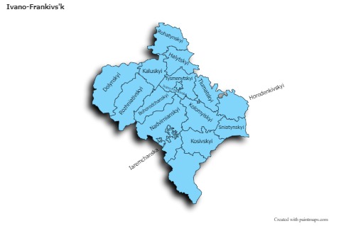 Mapas de muestra para Ivano-Frankivs'k (azul,sombrío)