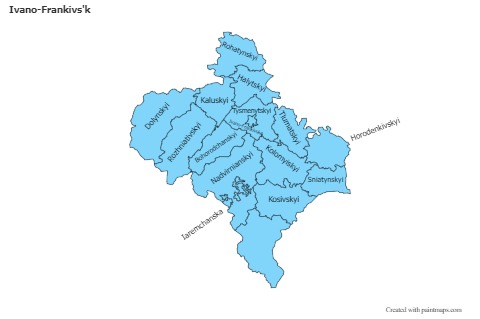 Mapas de muestra para Ivano-Frankivs'k (azul)