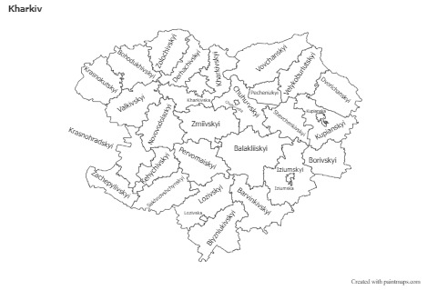 Kharkiv için Örnek Haritalar (siyah-beyaz)