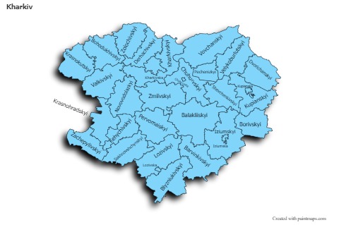 Kharkiv için Örnek Haritalar (mavi,gölgeli)