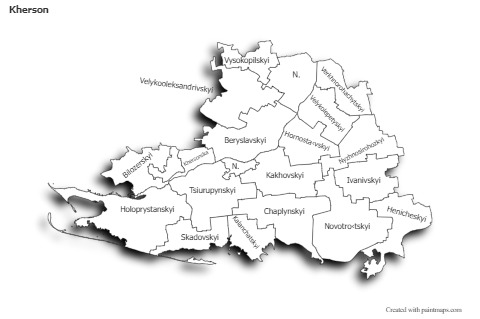 Sample Maps for Kherson (black-white,shadowy)