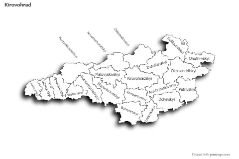 Sample Maps for Kirovohrad (black-white,shadowy)
