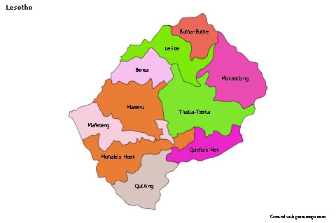 Sample Maps for Lesotho (colored)