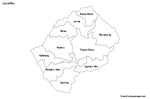 Sample Maps for Lesotho (black-white)