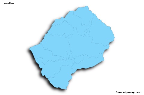Sample Maps for Lesotho (blue,outline,shadowy)