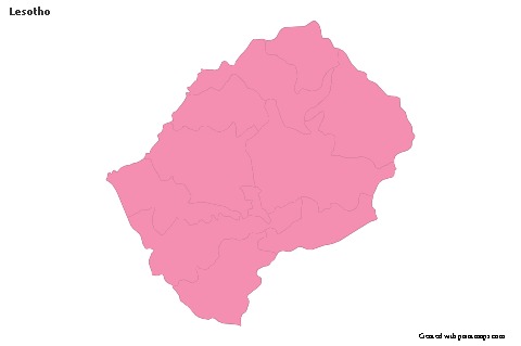 Sample Maps for Lesotho (pink,outline)