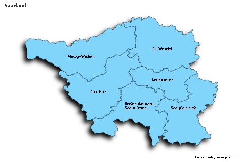 Sample Maps for Saarland (blue,shadowy)