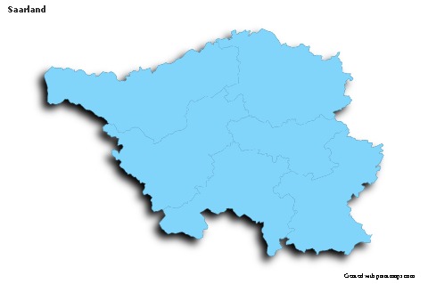 Sample Maps for Saarland (blue,outline,shadowy)