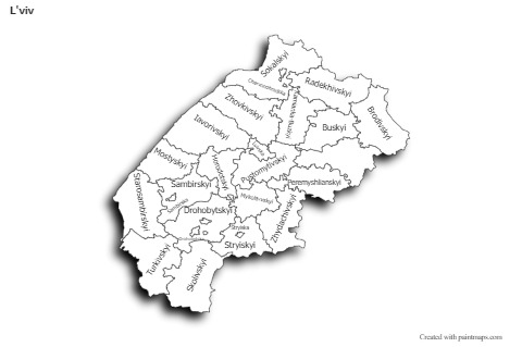 Sample Maps for L'viv (black-white,shadowy)