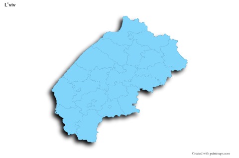 Sample Maps for L'viv (blue,outline,shadowy)