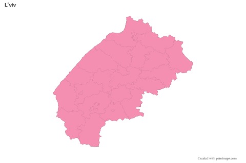 Sample Maps for L'viv (pink,outline)