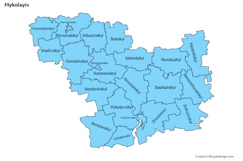 Mapas de muestra para Mykolayiv (azul)