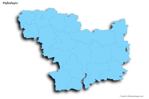 Mapas de muestra para Mykolayiv (azul,contorno,sombrío)