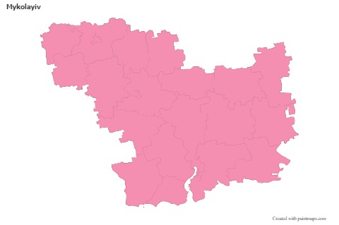 Mapas de muestra para Mykolayiv (rosa,contorno)