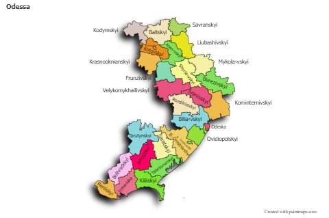 Odessa için Örnek Haritalar (renkli,gölgeli)