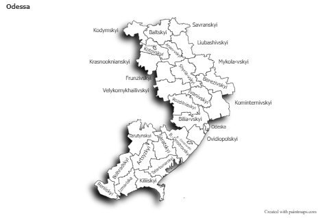 Odessa için Örnek Haritalar (siyah-beyaz,gölgeli)